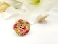Preview: Blumen Knopf Ohrstecker Holz Button flower